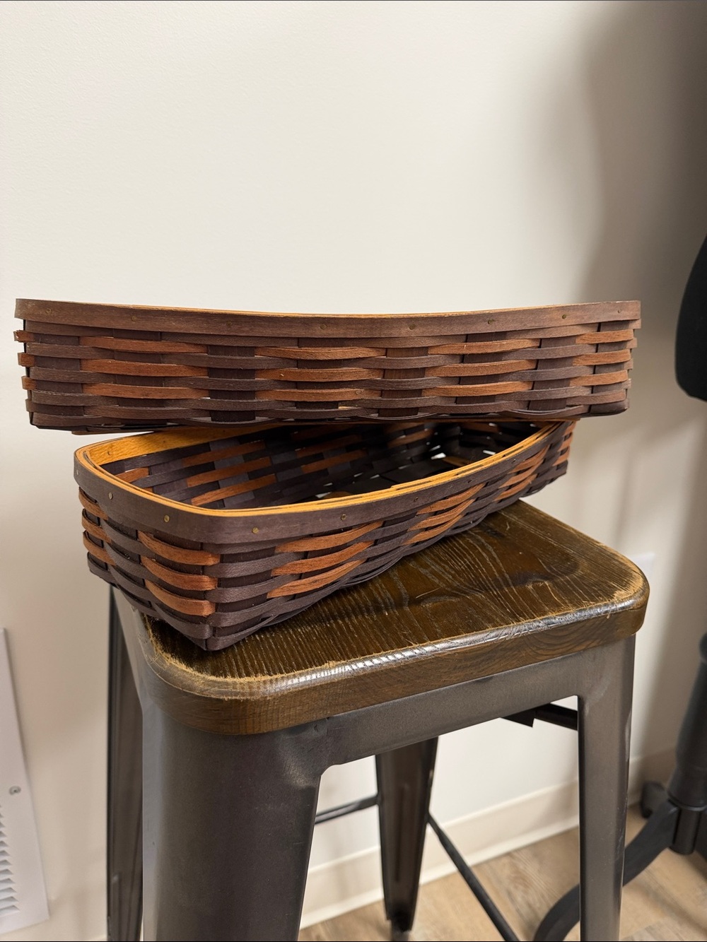 2 Woven Decorative Storage Basket - Brown